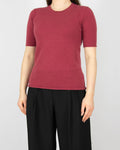 Cherry red short-sleeve cashmere sweater by Gerts Oslo Cashmere
