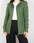 Dark green cashmere zip-up hoodie by KSHMR TRIBU