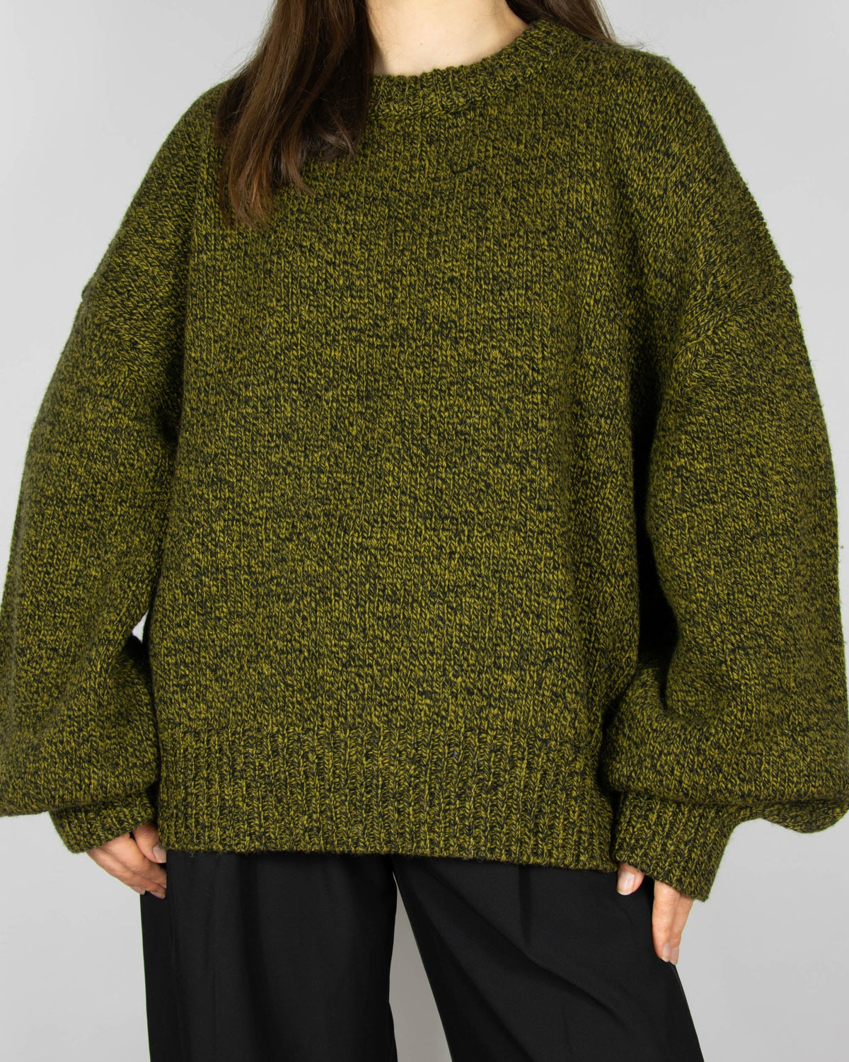 Green and black lambswool sweater by Arnie Says