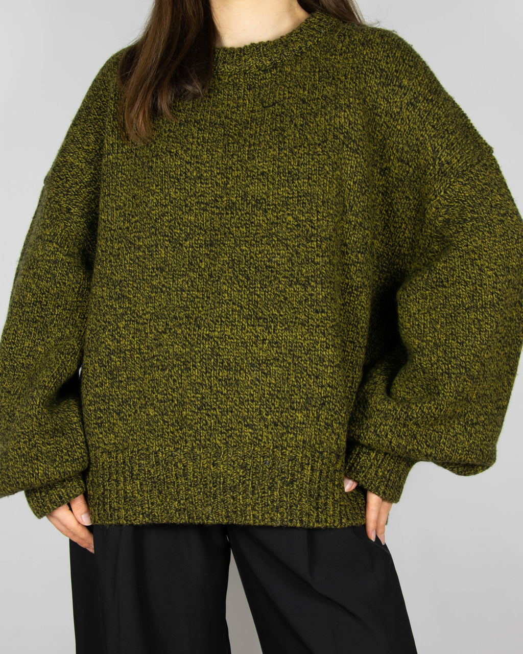 Green and black lambswool sweater by Arnie Says