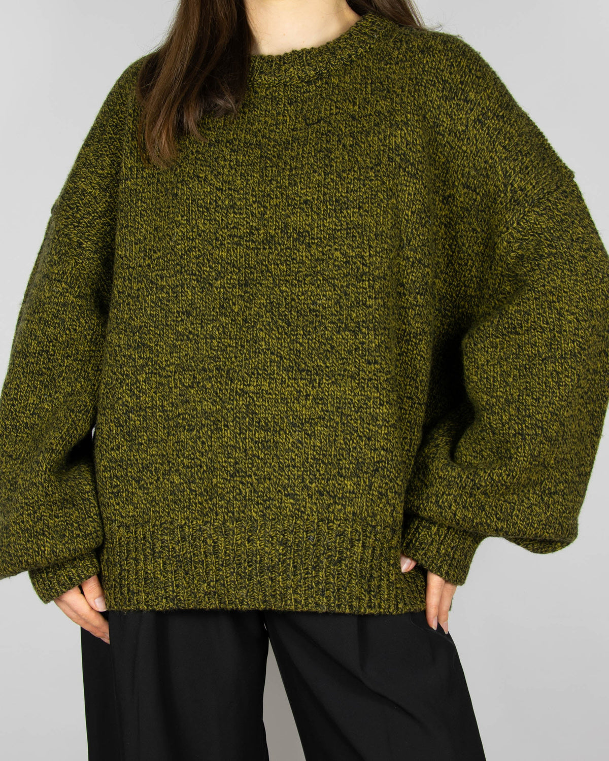 Green and black lambswool sweater by Arnie Says