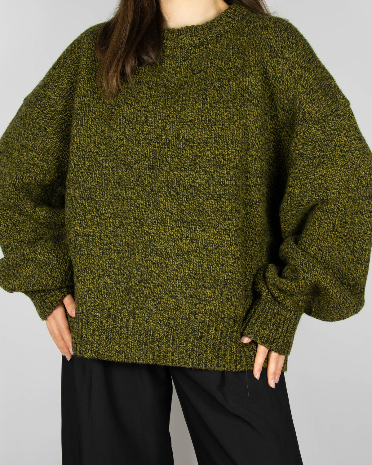Green and black lambswool sweater by Arnie Says