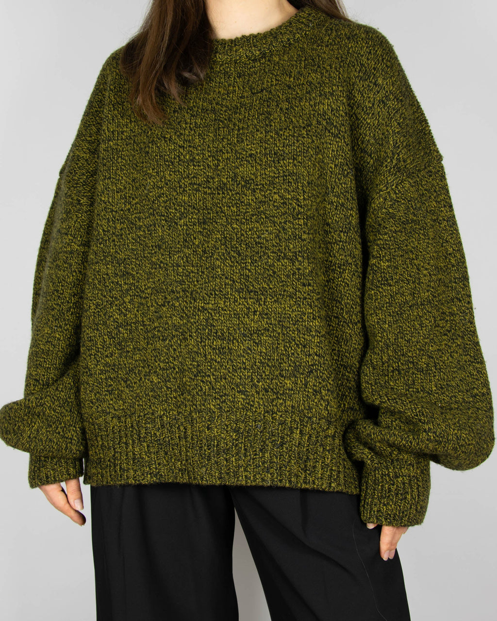 Green and black lambswool sweater by Arnie Says