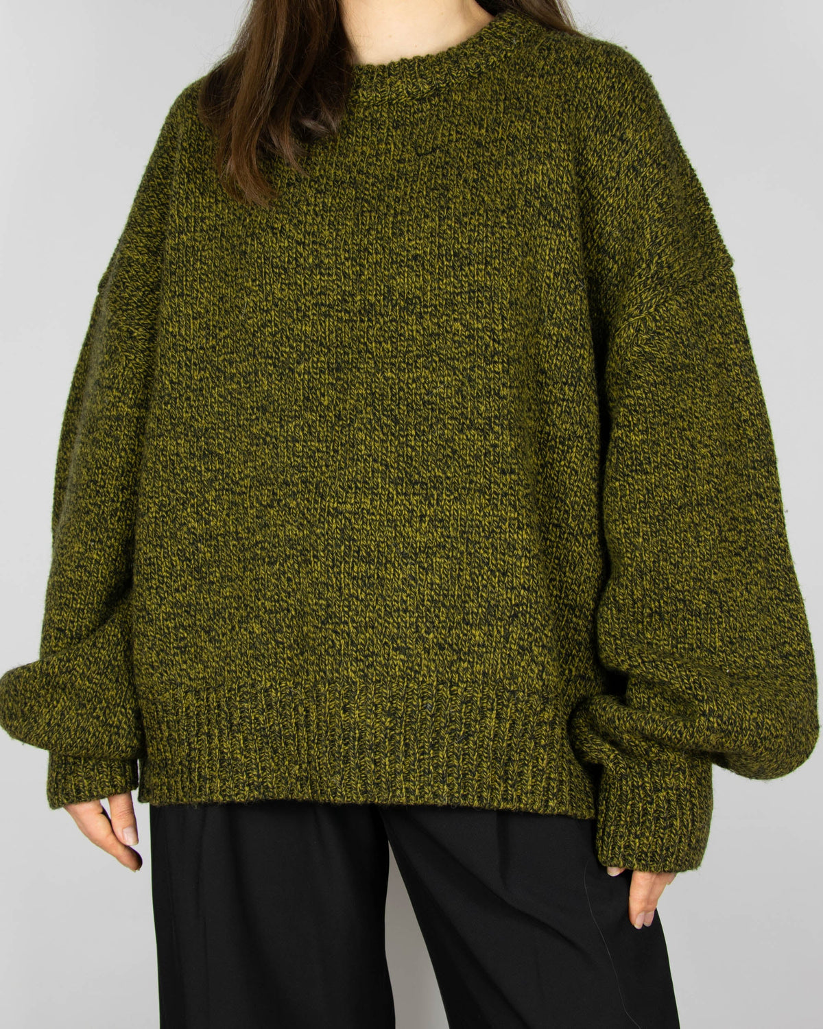Green and black lambswool sweater by Arnie Says