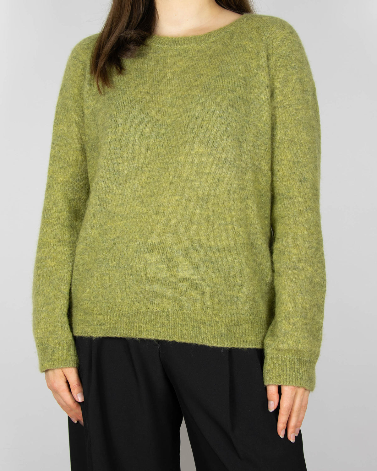 Pistachio green alpaca and wool sweater by Arnie Says