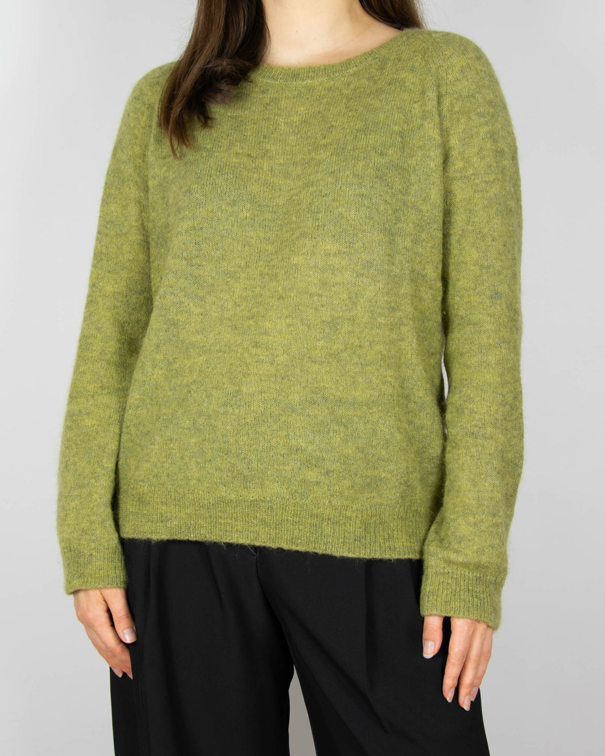 Pistachio green alpaca and wool sweater by Arnie Says