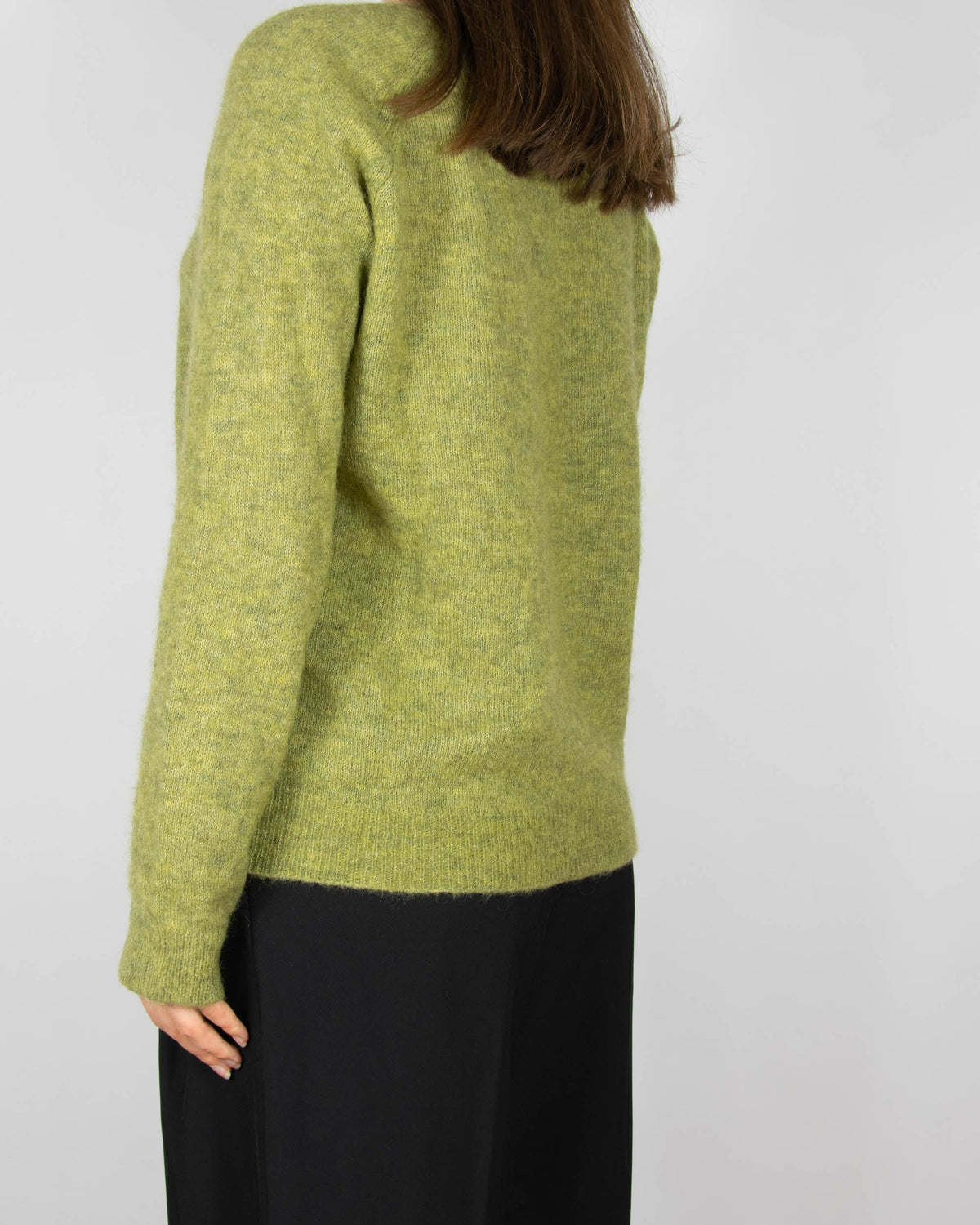 Pistachio green alpaca and wool sweater by Arnie Says