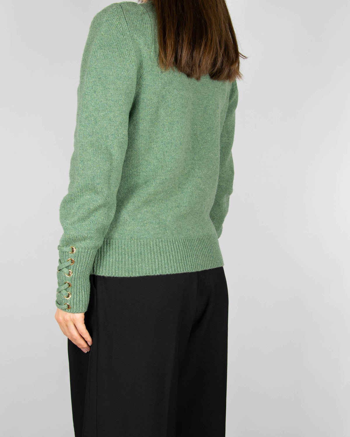 Mint green wool and cotton sweater by French premium brand ba&sh.