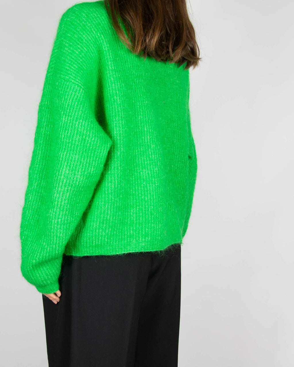 Green mohair and wool cardigan by Danish premium brand Gestuz.