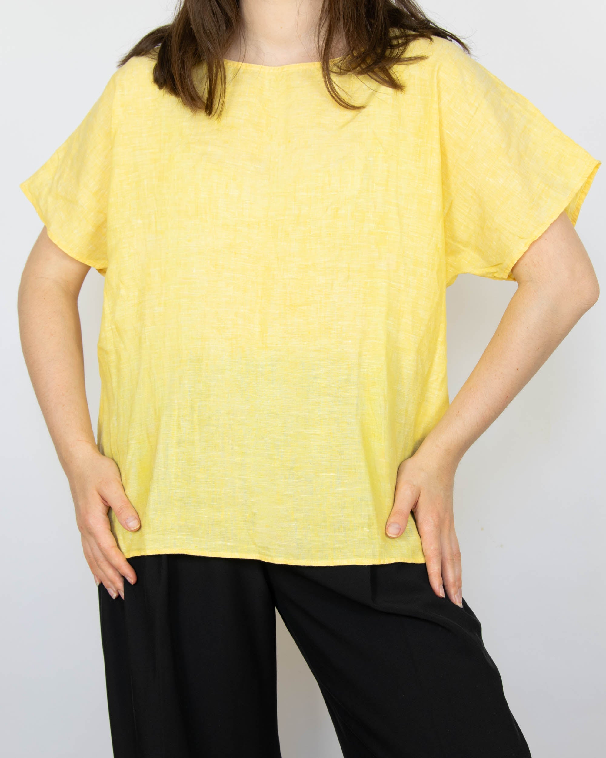 Yellow linen top by Stenströms
