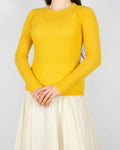 Yellow lightweight cashmere sweater by British premium brand Jigsaw